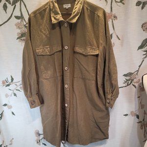 World Market Oversized Button-Down Shirt/Shirt Dress Size Free ~ Has Poc…